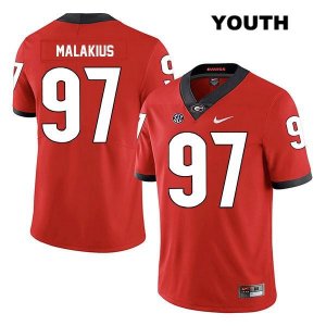 Youth Georgia Bulldogs NCAA #97 Tyler Malakius Nike Stitched Red Legend Authentic College Football Jersey YZR0554HA